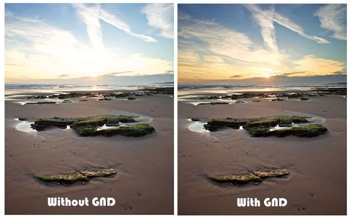 Without and with GND comparison on photo