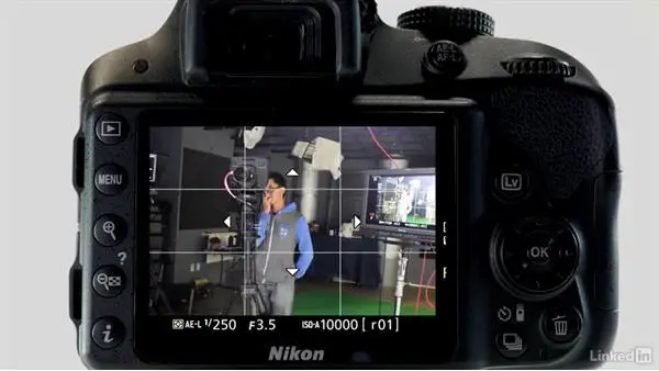 Nikon D3200 displaying recent captured image in the studio