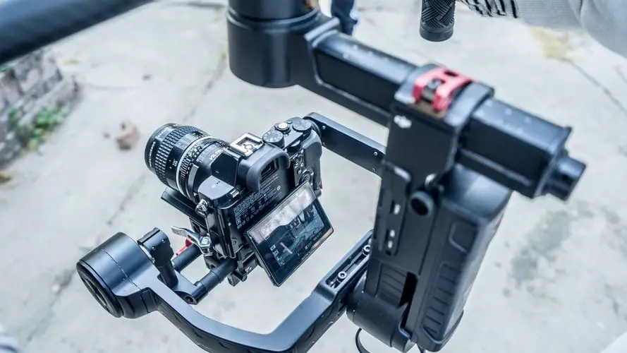 Camera placed in a camera stabilizer