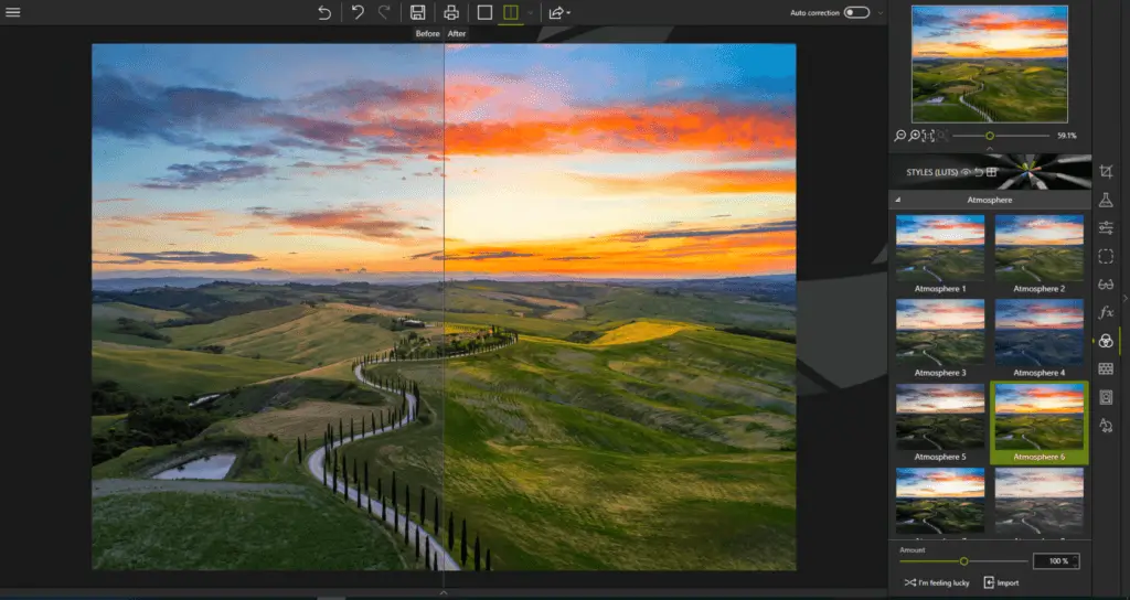 Interface of a pixlr e photo editing application