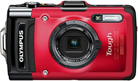 red Olympus Stylus TG-2 IHS camera