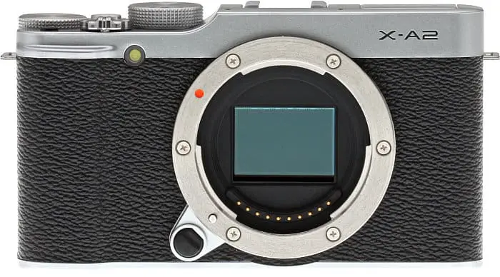 black silver Fujifilm X-A2 camera