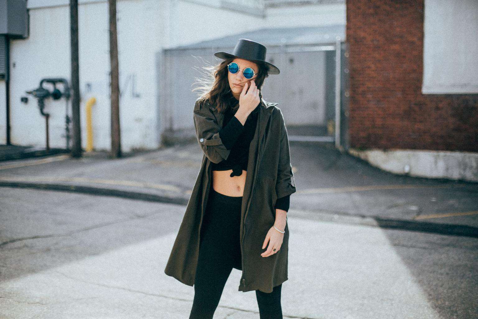 Woman standing on the street