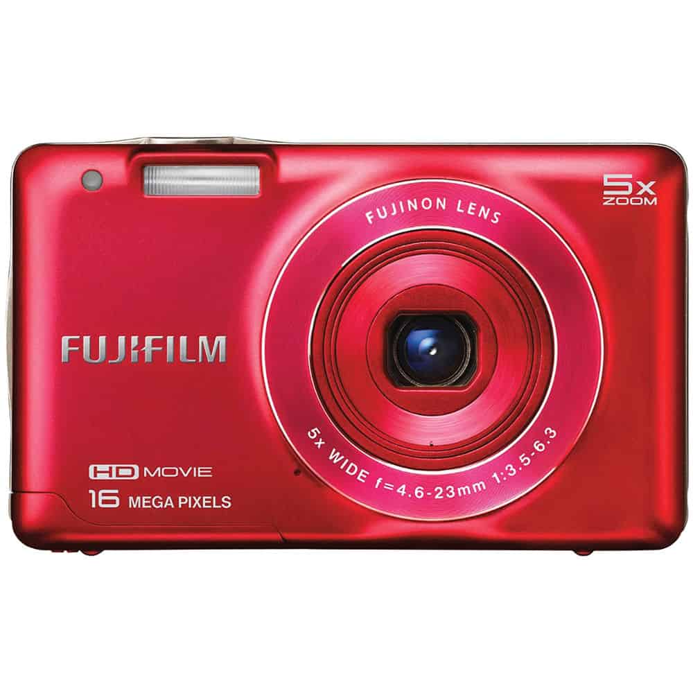 red fujifilm with white background