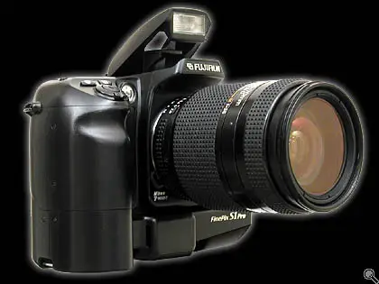 black Fujifilm Finepix S1 with black background