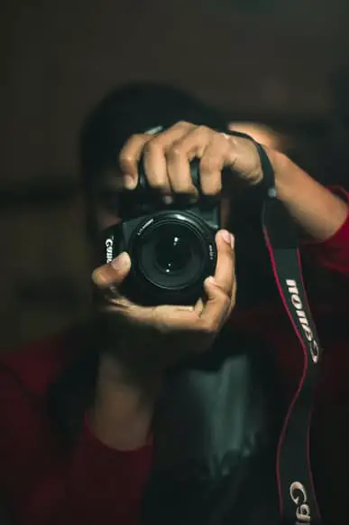 Man holding a Canon camera