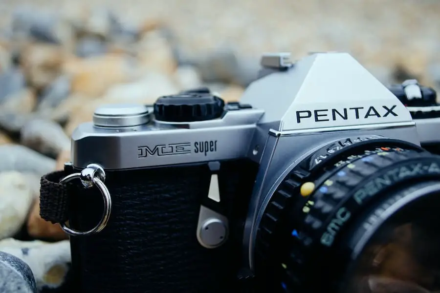 Close up photo of a pentax camera