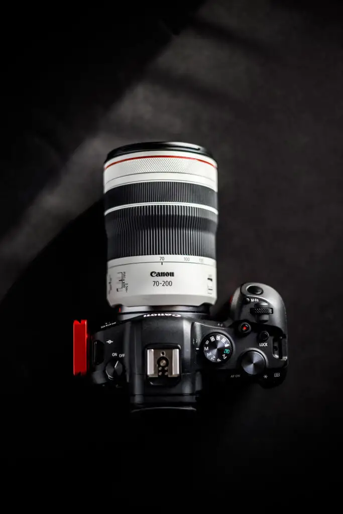 Canon 70-200mm lens attached on a DSLR