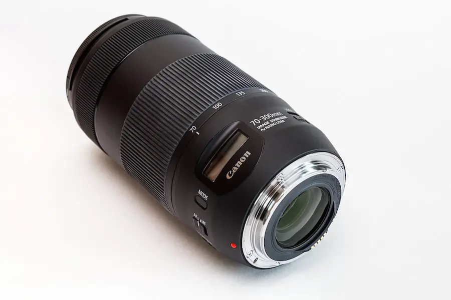 A close-up image of 70-300mm lens