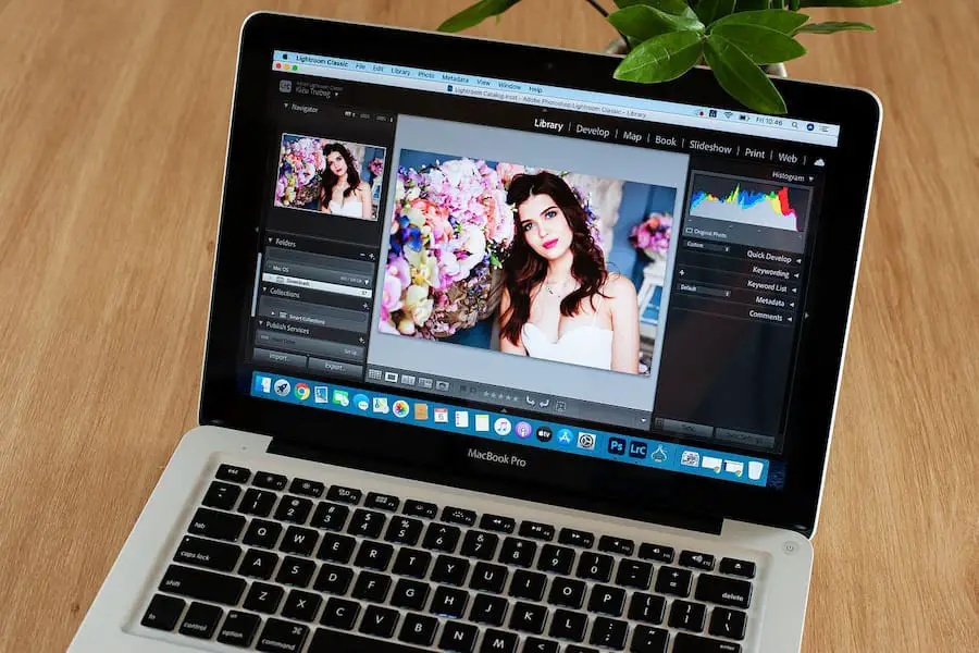 An image of editing in lightroom
