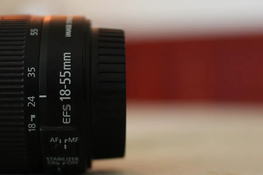 A close-up image of 18-55mm lens