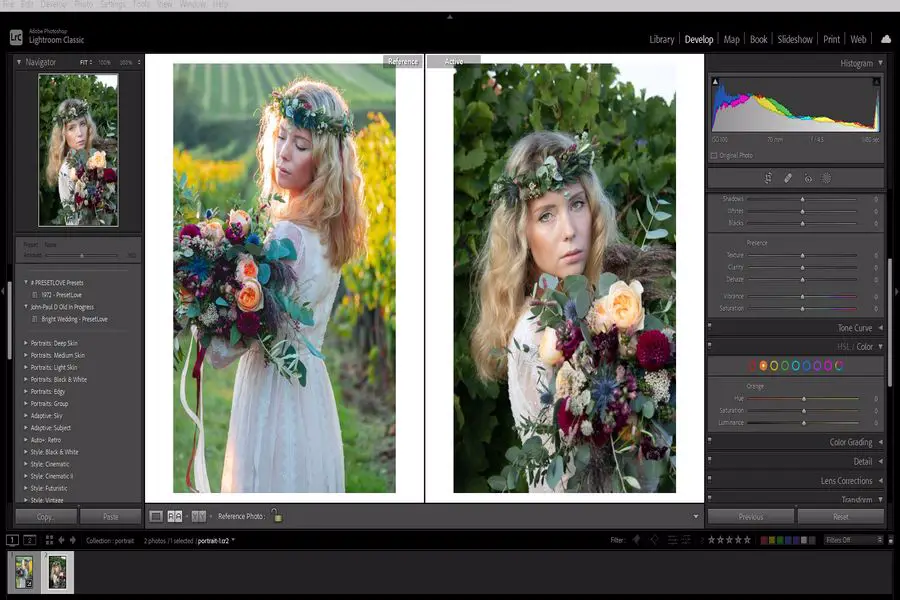 Photos using the Match Total Exposures Option in Lightroom
