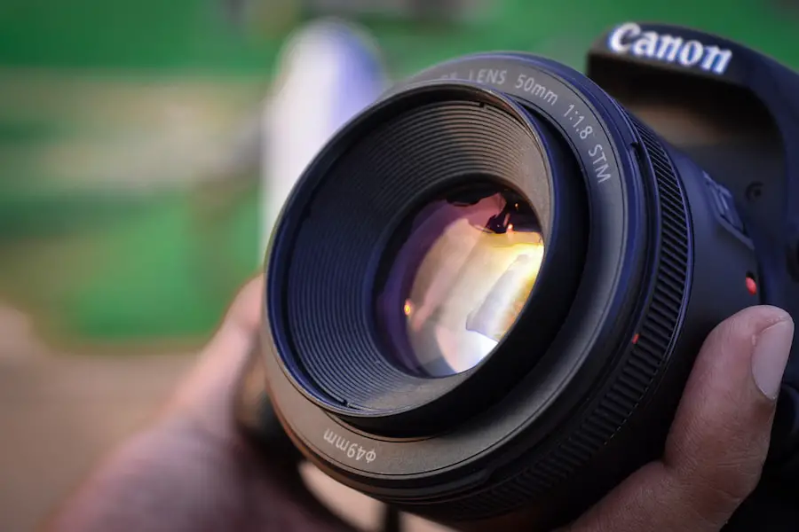 Close-up image of Canon lens
