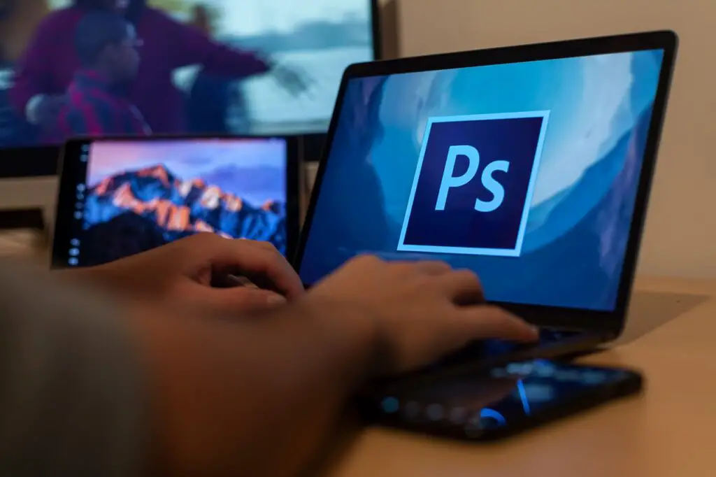 An image of a person using Photoshop