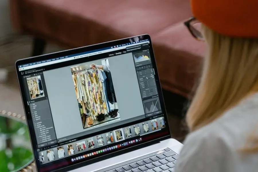An image of a person editing on Lightroom