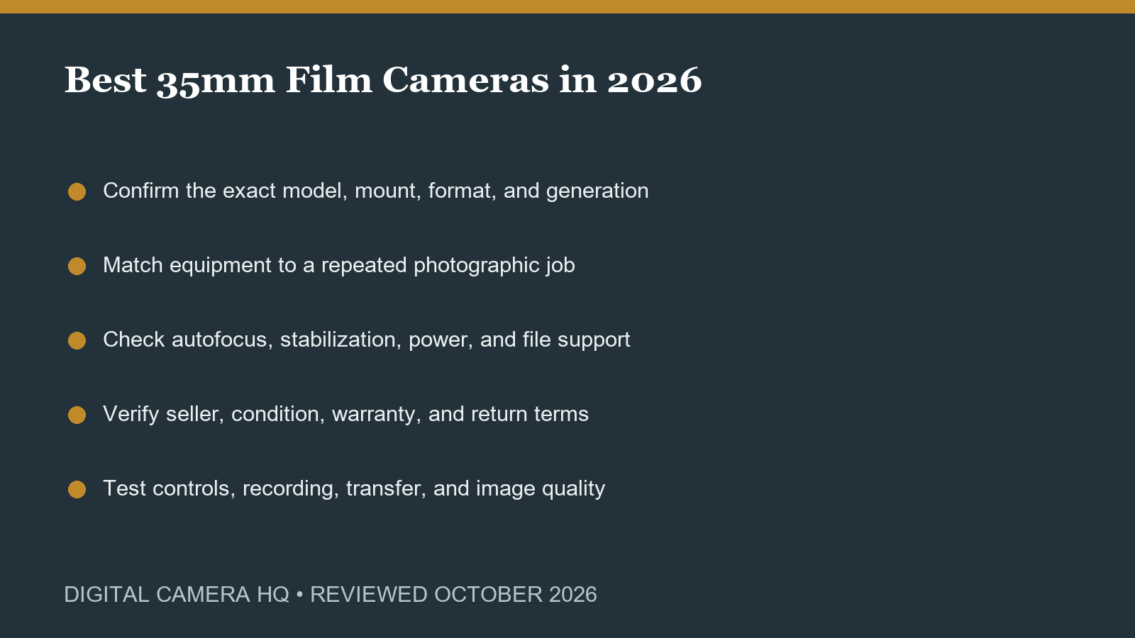 Best 35mm Film Cameras in 2026 buying checklist