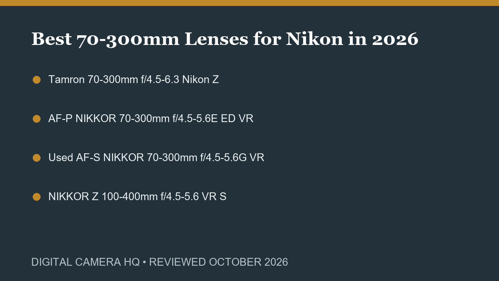 Best 70-300mm Lenses for Nikon in 2026 buying checklist