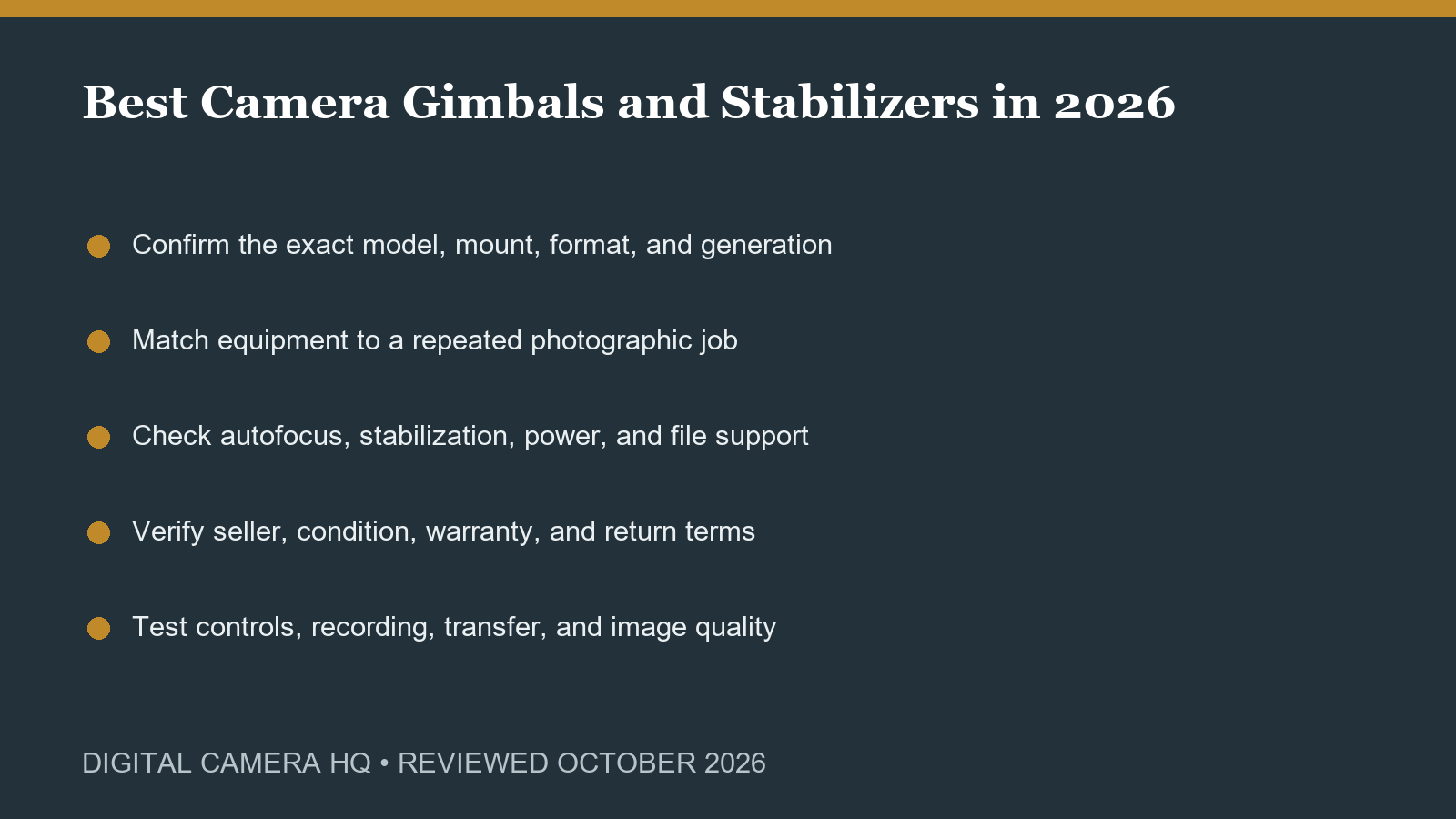 Best Camera Gimbals and Stabilizers in 2026 buying checklist