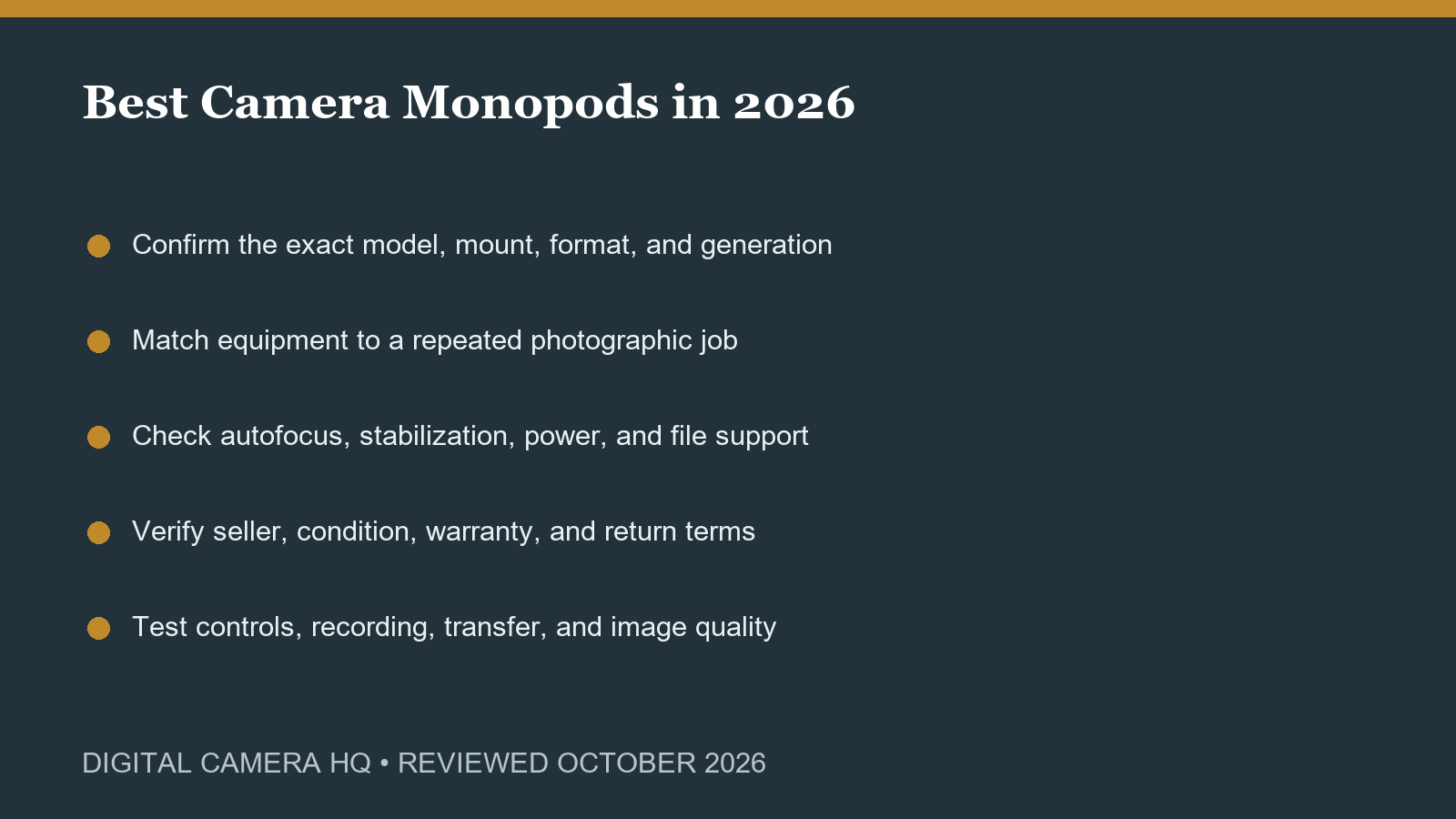 Best Camera Monopods in 2026 buying checklist