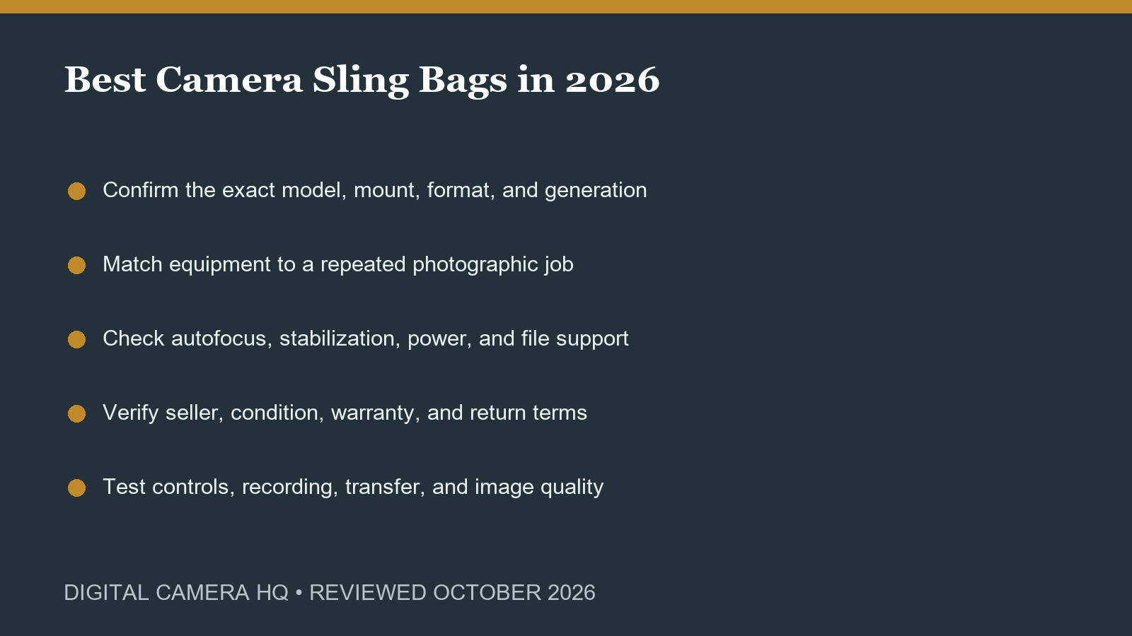 Best Camera Sling Bags in 2026 buying checklist