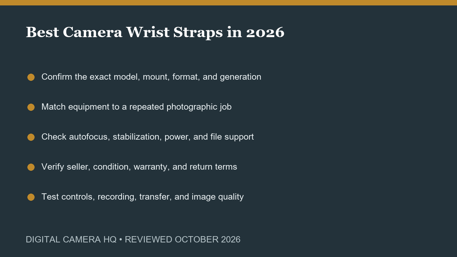 Best Camera Wrist Straps in 2026 buying checklist