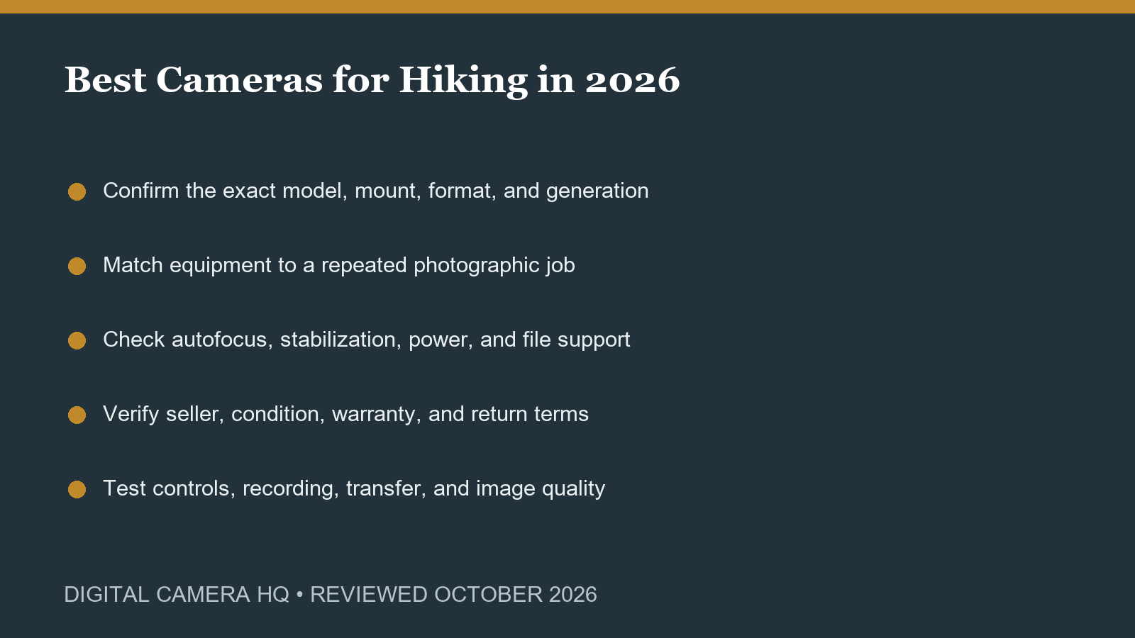 Best Cameras for Hiking in 2026 buying checklist