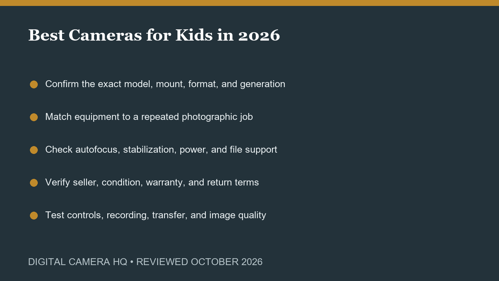 Best Cameras for Kids in 2026 buying checklist