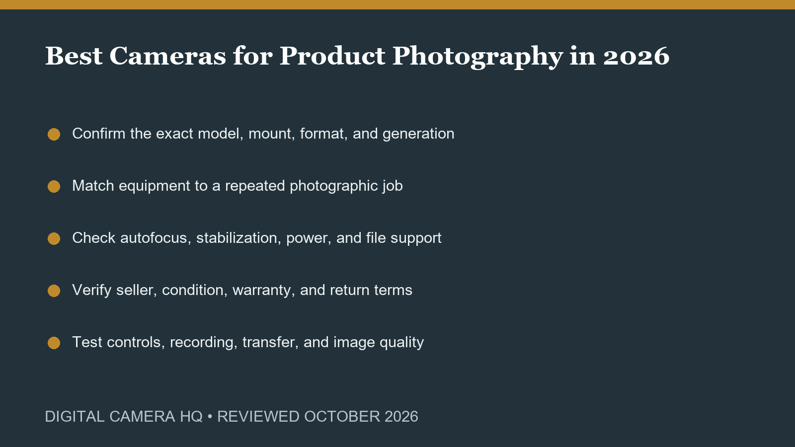 Best Cameras for Product Photography in 2026 buying checklist