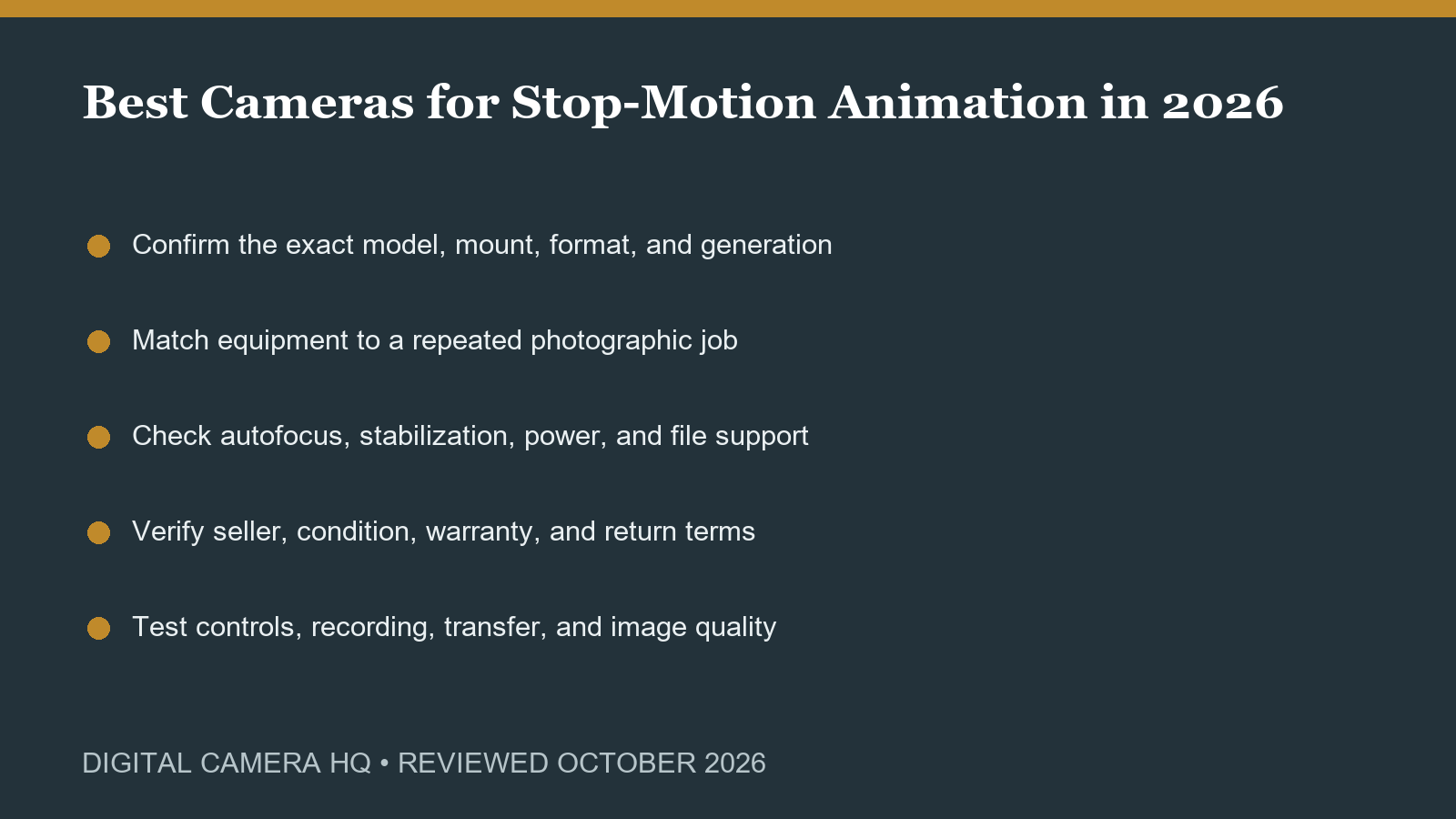 Best Cameras for Stop-Motion Animation in 2026 buying checklist