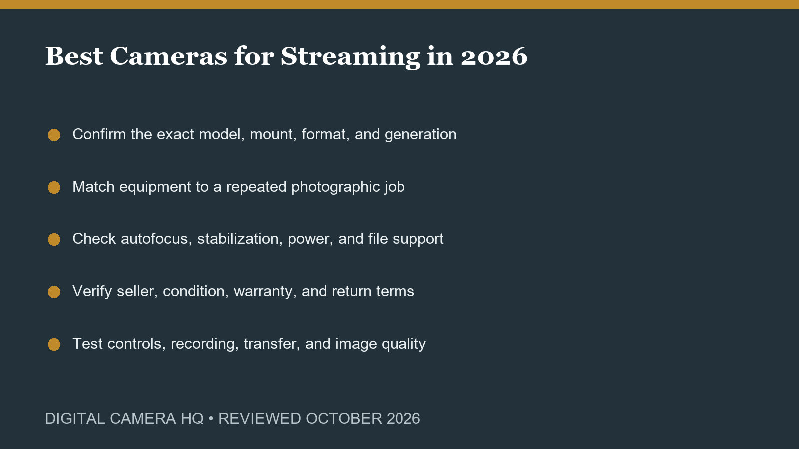 Best Cameras for Streaming in 2026 buying checklist