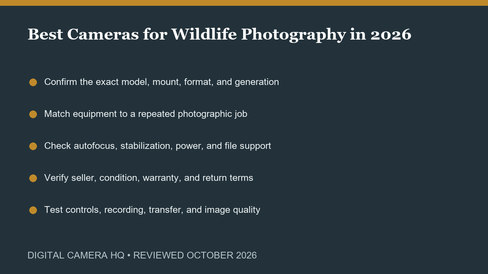 Best Cameras for Wildlife Photography in 2026 buying checklist