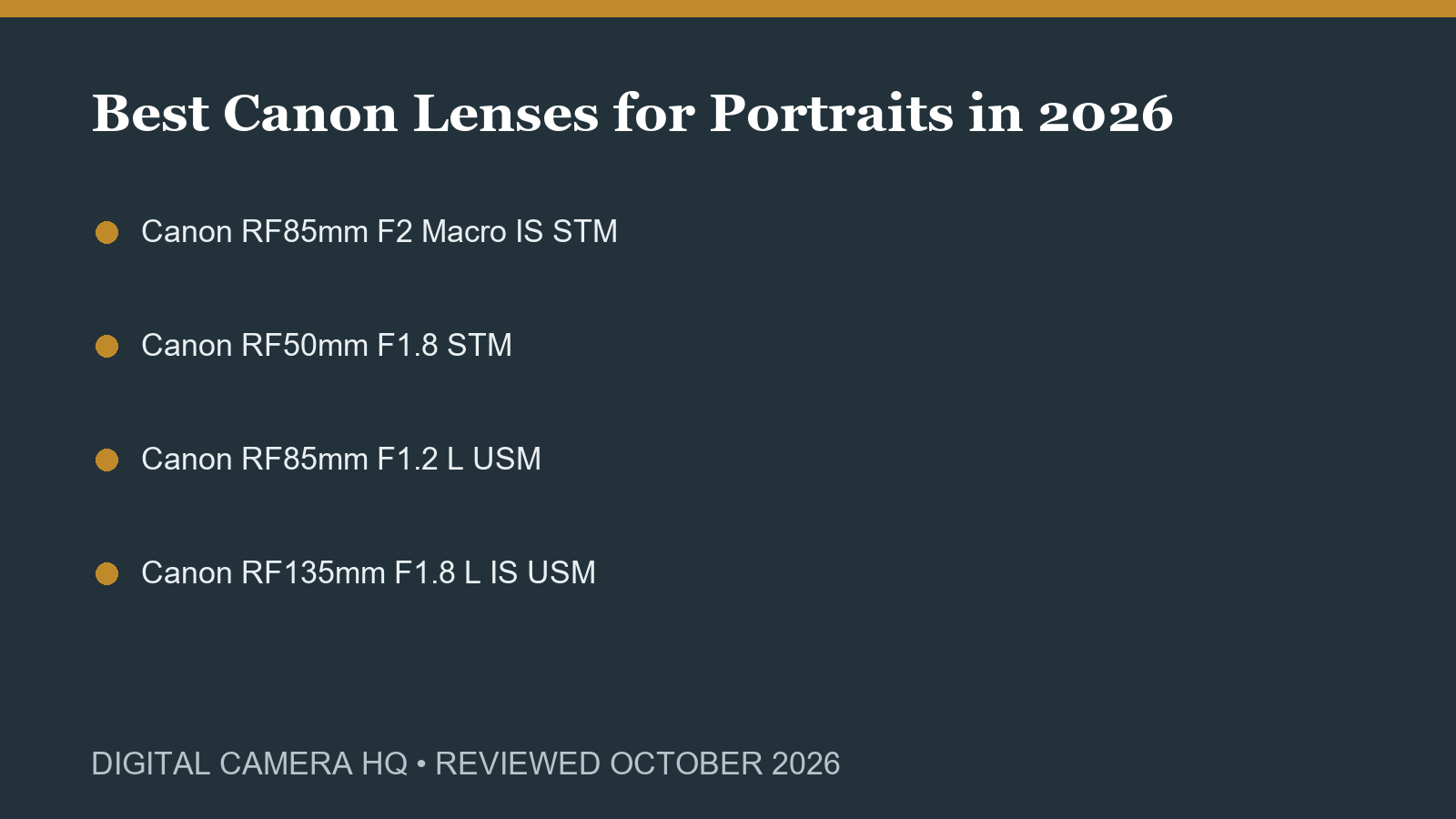 Best Canon Lenses for Portraits in 2026 buying checklist