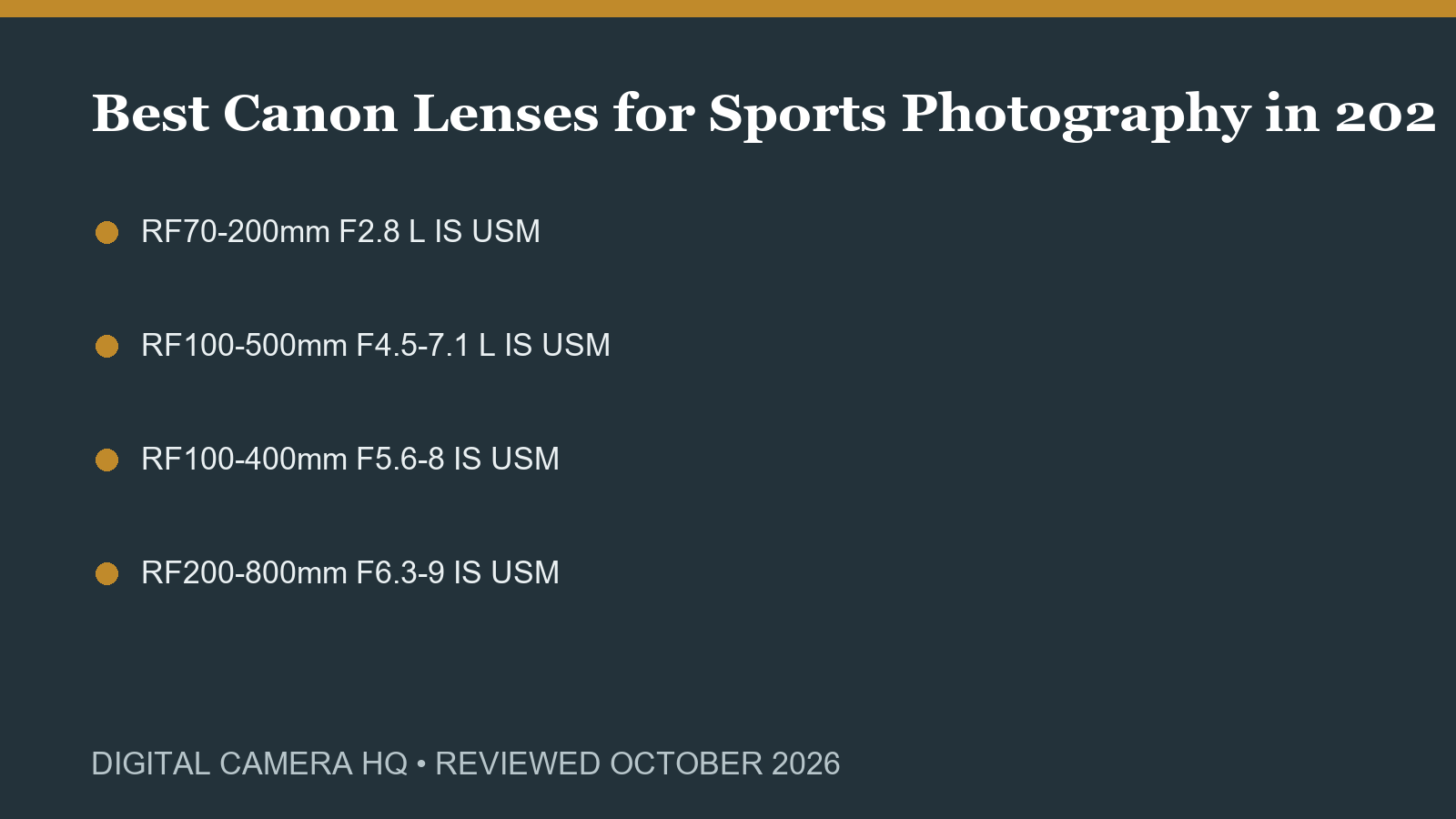 Best Canon Lenses for Sports Photography in 2026 buying checklist