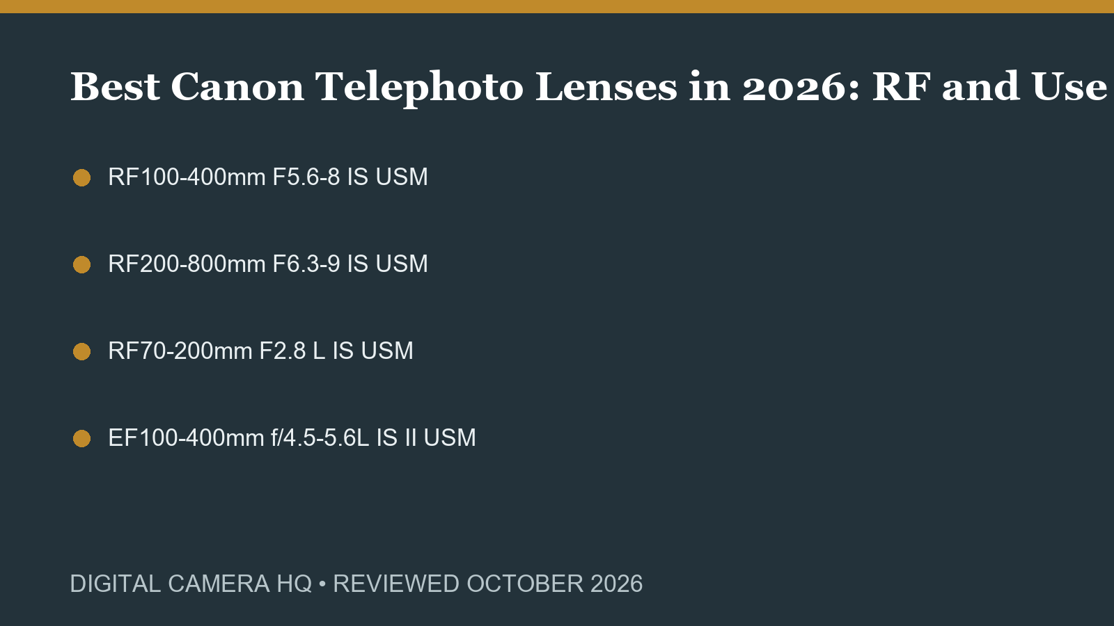 Best Canon Telephoto Lenses in 2026: RF and Used EF Picks buying checklist