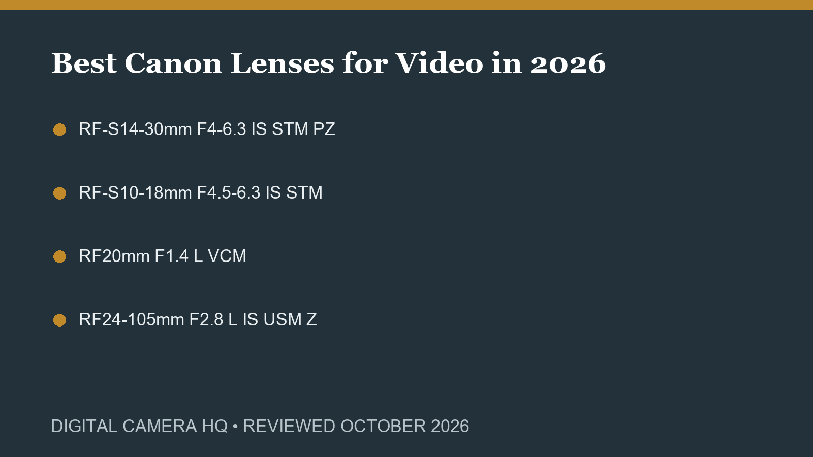 Best Canon Lenses for Video in 2026 buying checklist