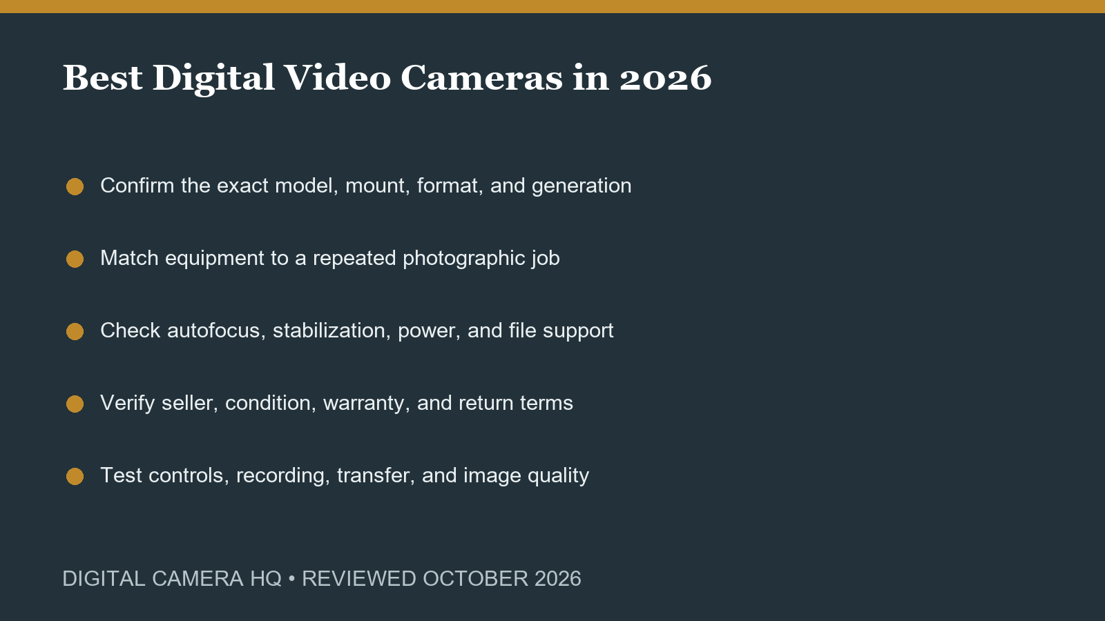 Best Digital Video Cameras in 2026 buying checklist