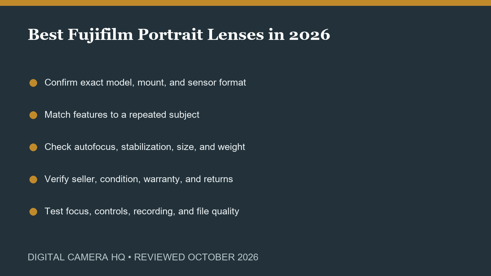 Best Fujifilm Portrait Lenses in 2026 buying checklist