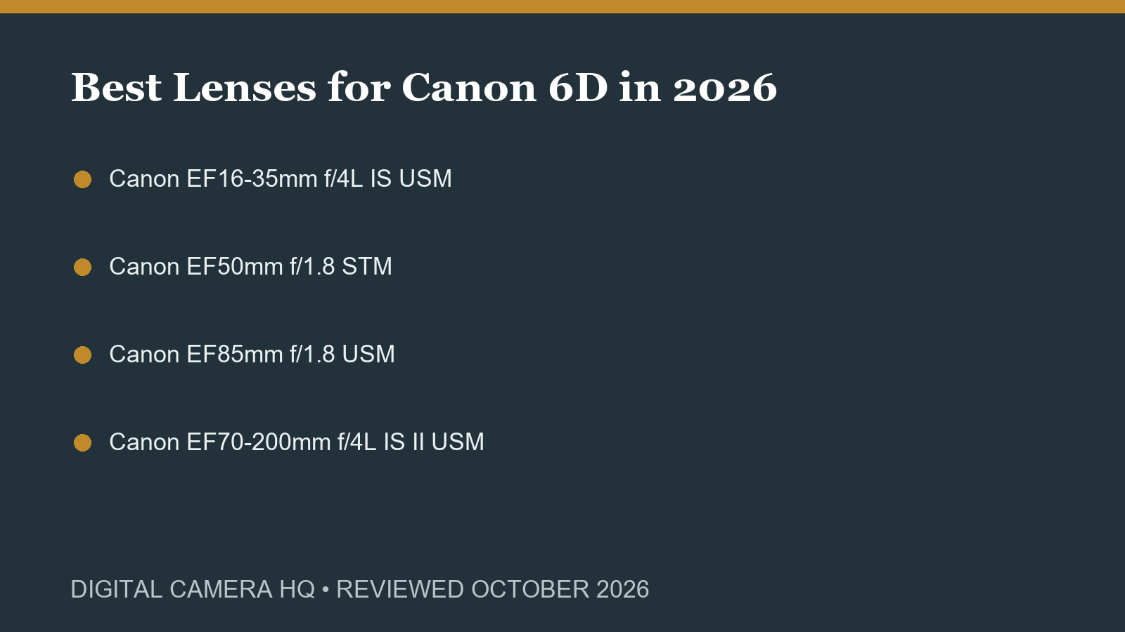 Best Lenses for Canon 6D in 2026 buying checklist