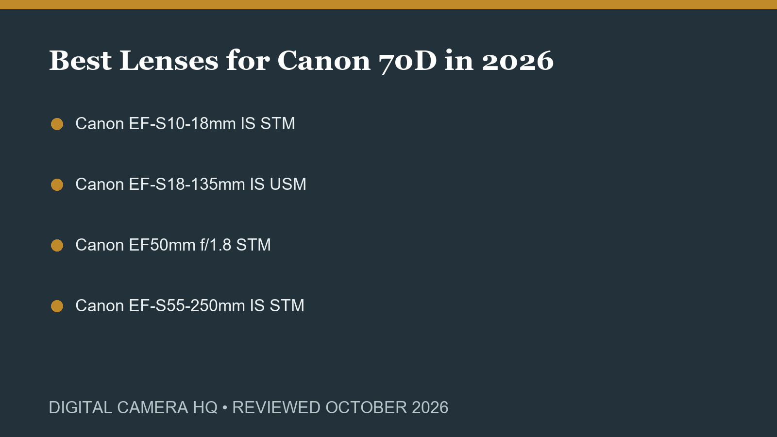 Best Lenses for Canon 70D in 2026 buying checklist