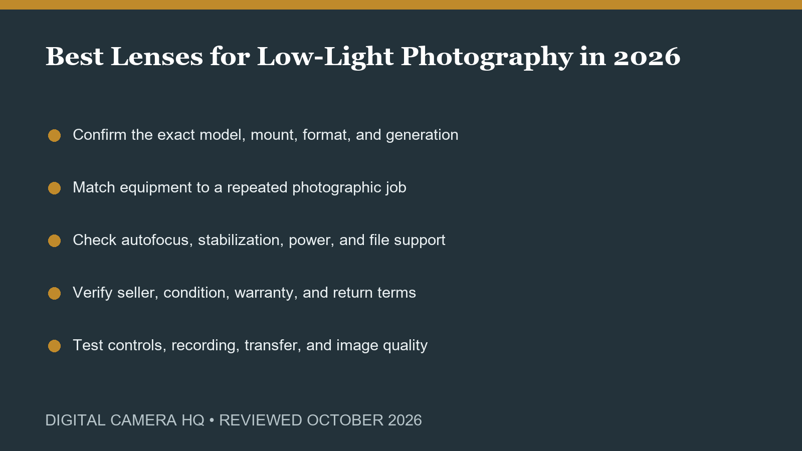 Best Lenses for Low-Light Photography in 2026 buying checklist