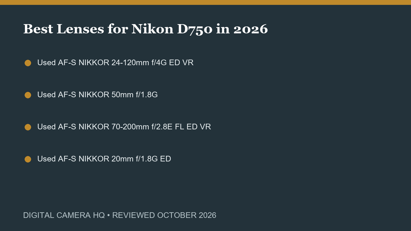 Best Lenses for Nikon D750 in 2026 buying checklist
