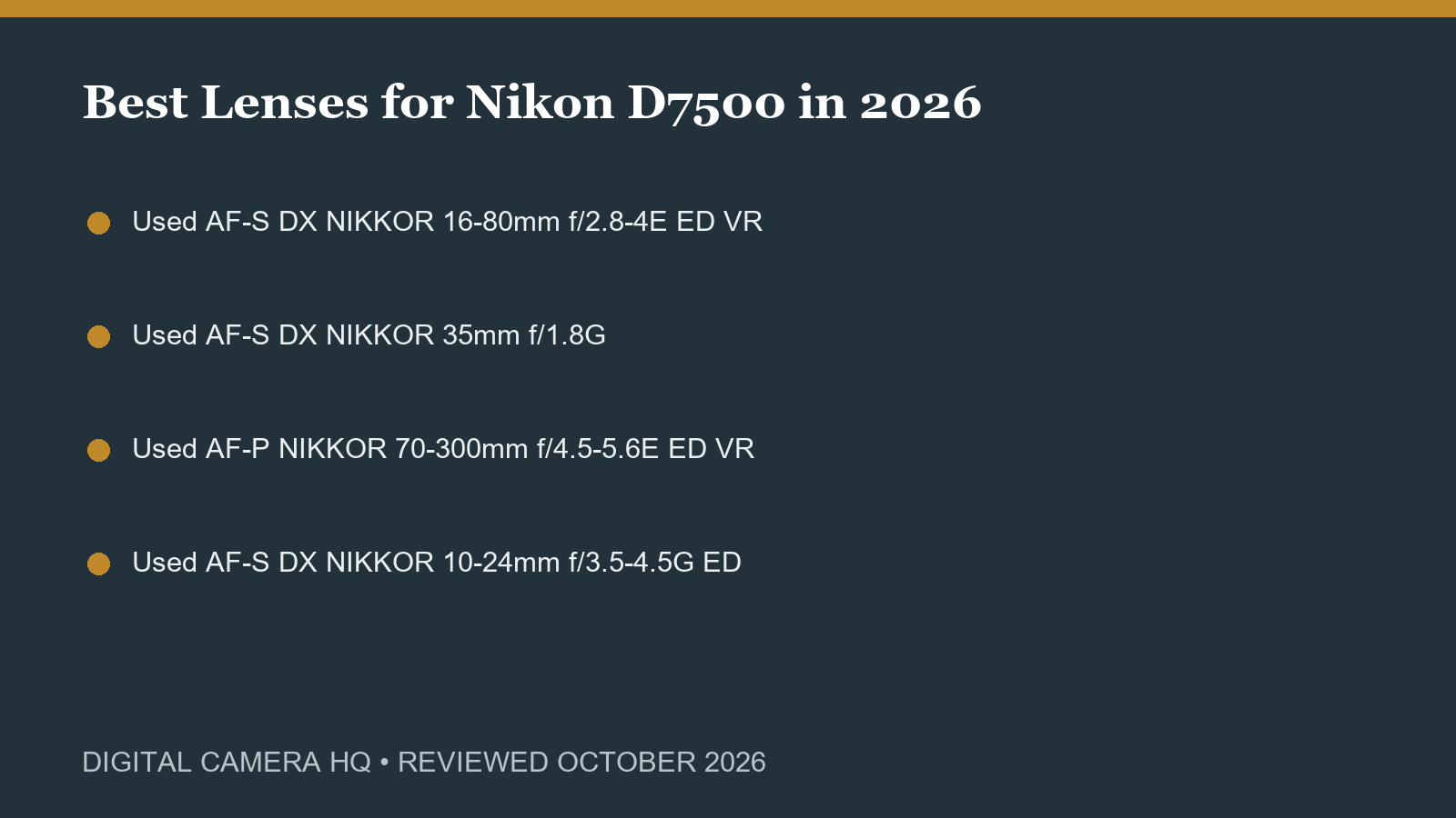Best Lenses for Nikon D7500 in 2026 buying checklist
