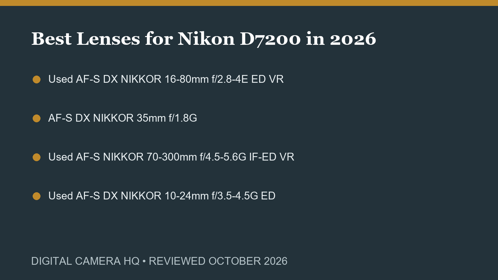 Best Lenses for Nikon D7200 in 2026 buying checklist