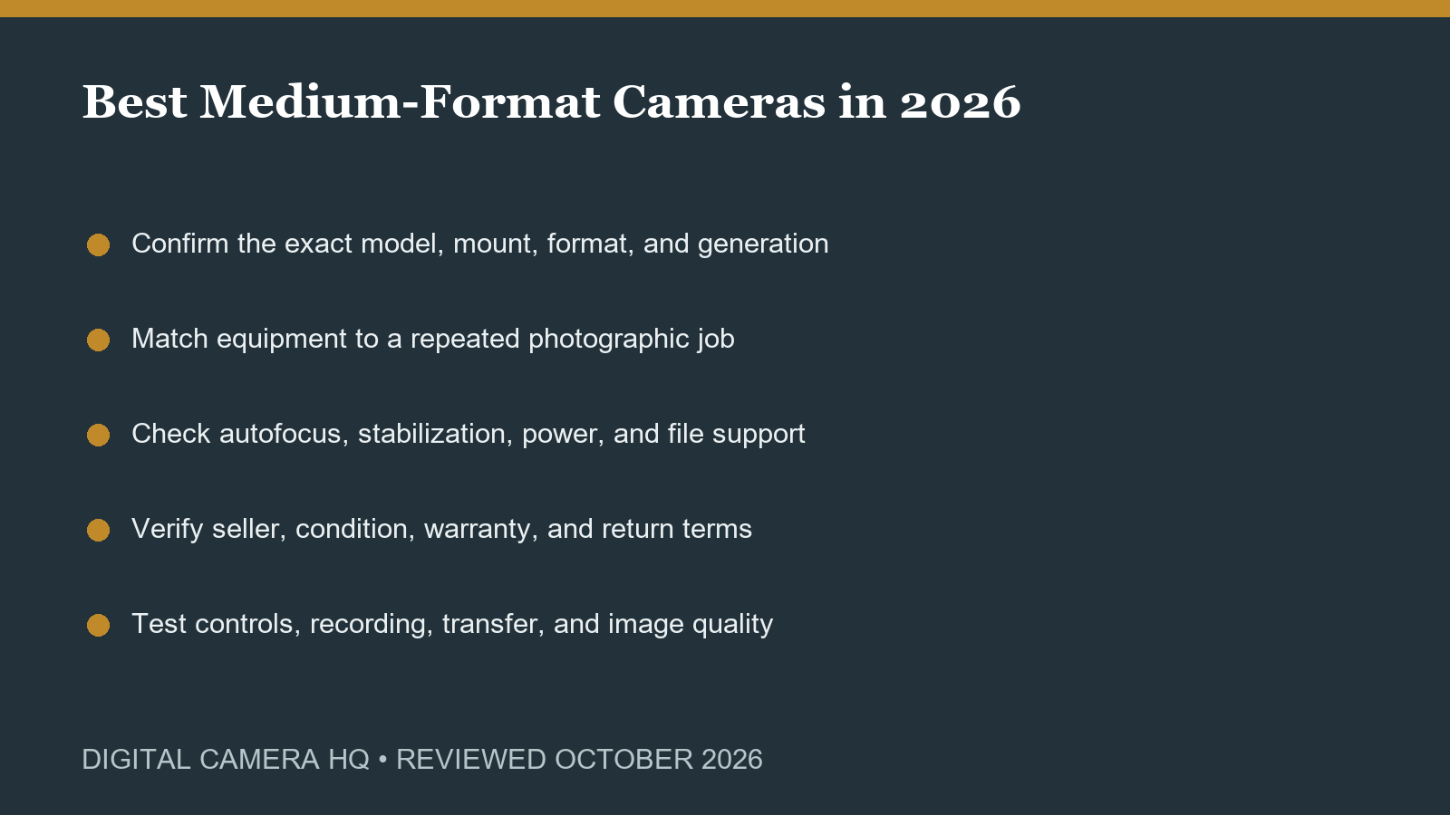 Best Medium-Format Cameras in 2026 buying checklist