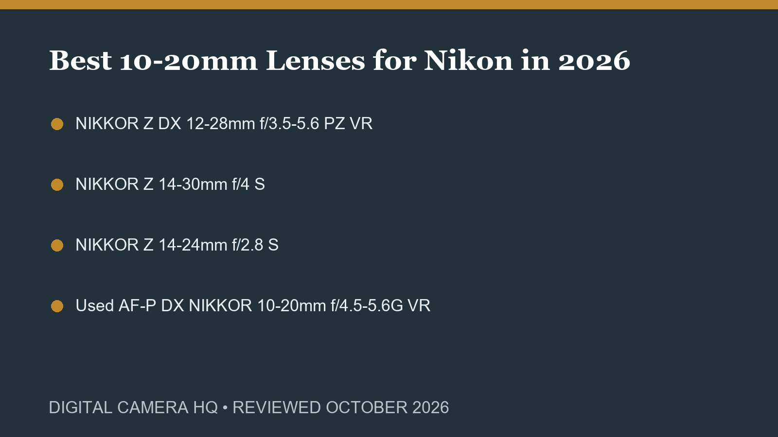 Best 10-20mm Lenses for Nikon in 2026 buying checklist