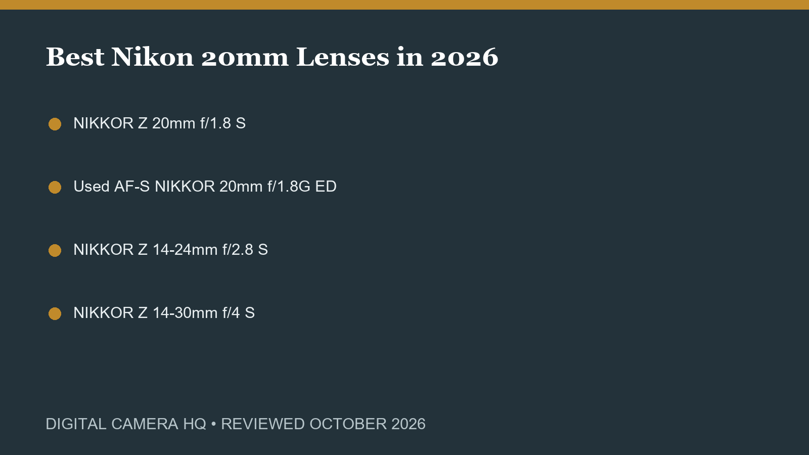 Best Nikon 20mm Lenses in 2026 buying checklist