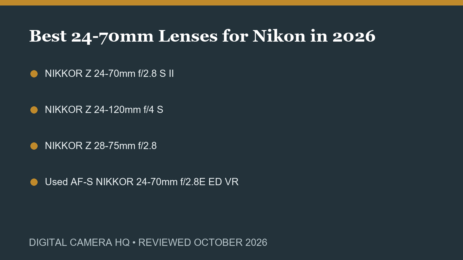 Best 24-70mm Lenses for Nikon in 2026 buying checklist