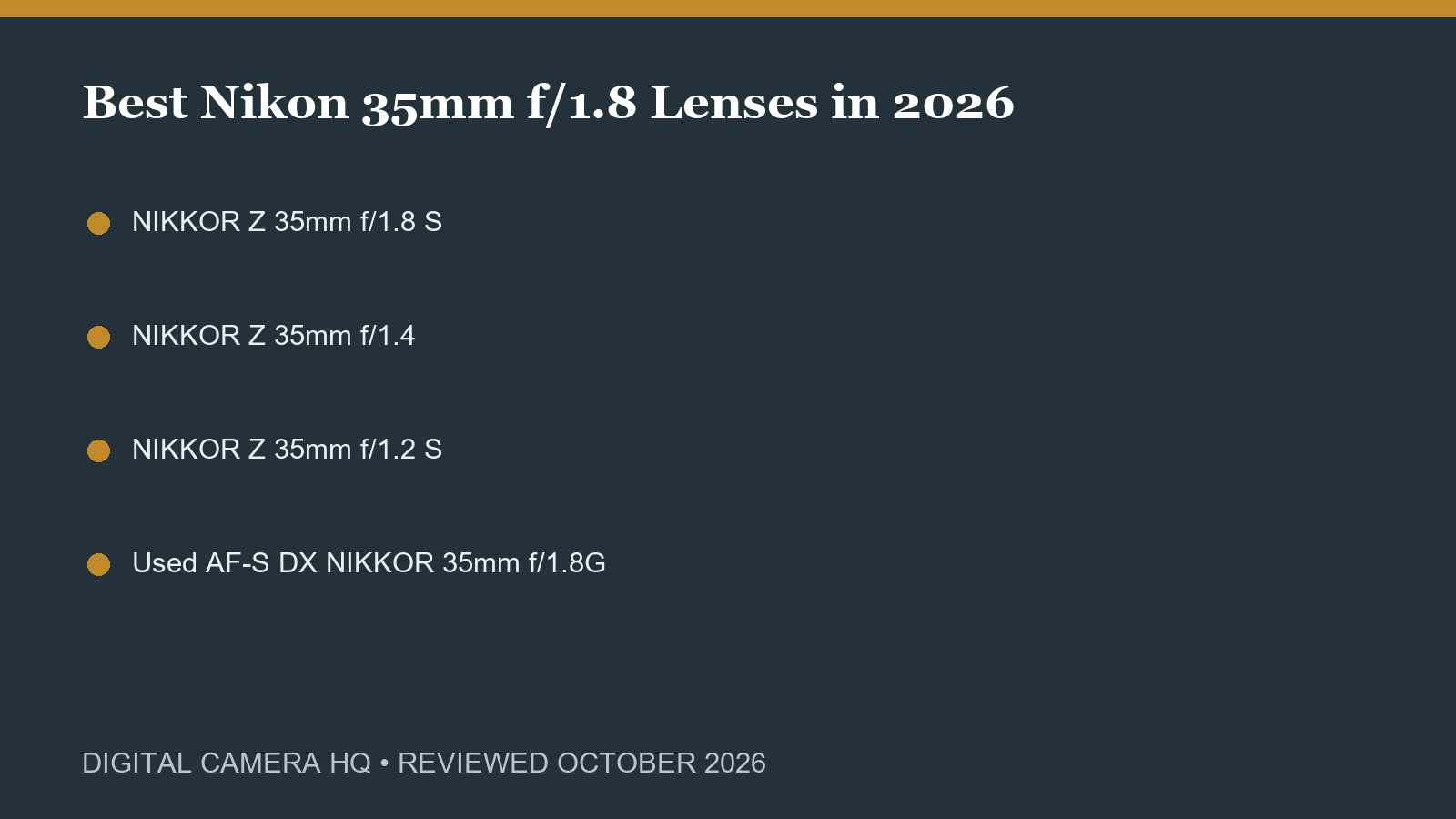 Best Nikon 35mm f/1.8 Lenses in 2026 buying checklist