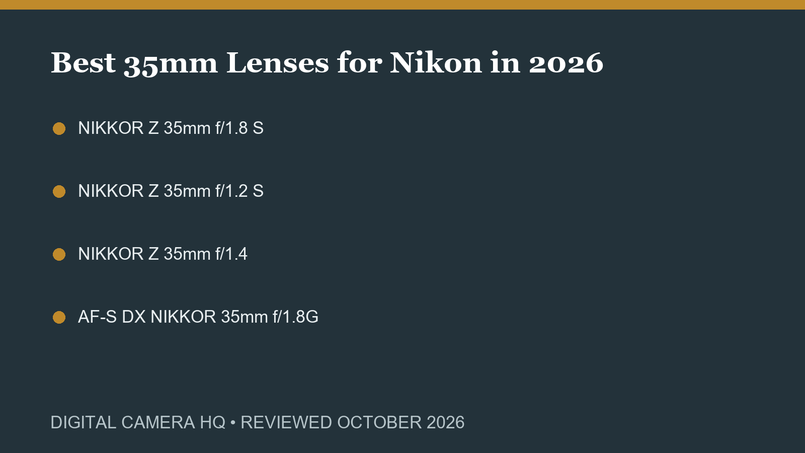 Best 35mm Lenses for Nikon in 2026 buying checklist