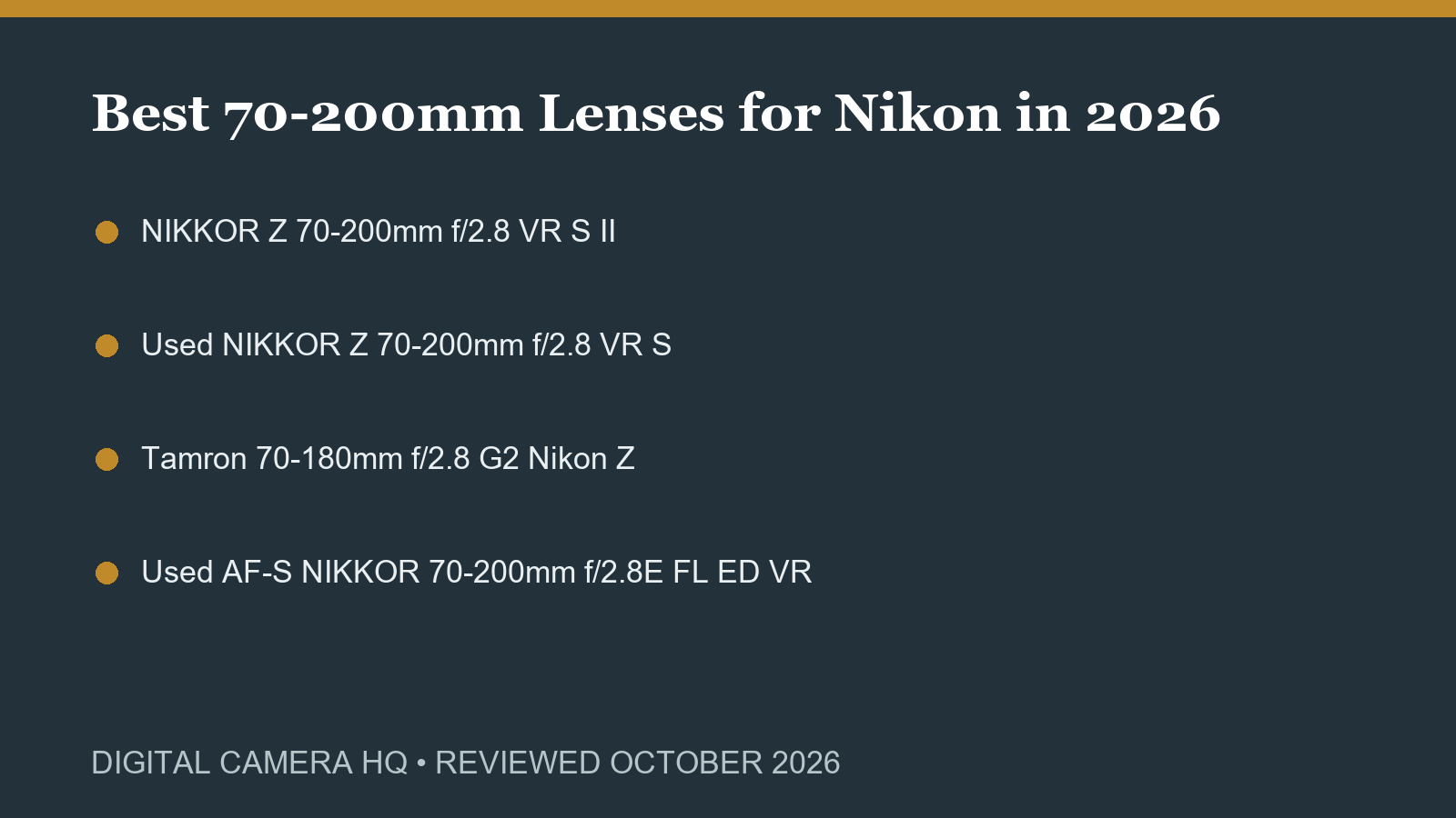 Best 70-200mm Lenses for Nikon in 2026 buying checklist